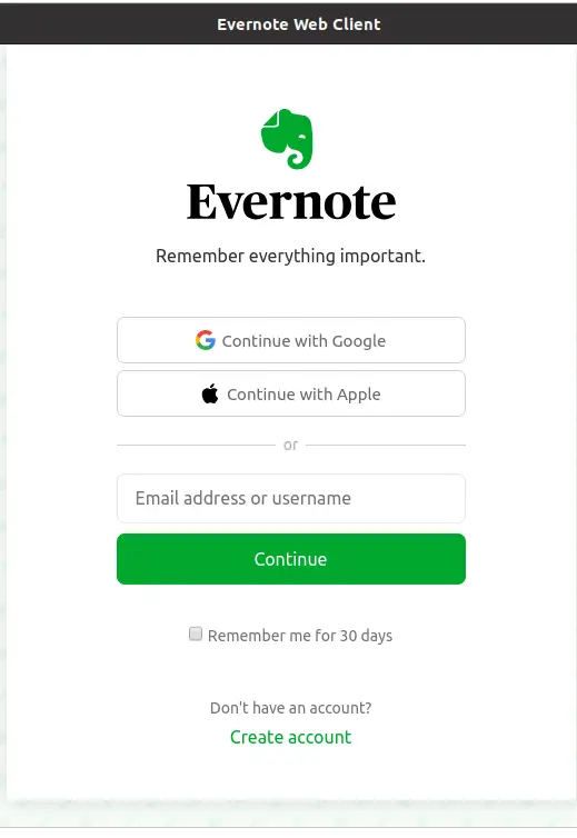 Running Evernote on Ubuntu 20.04