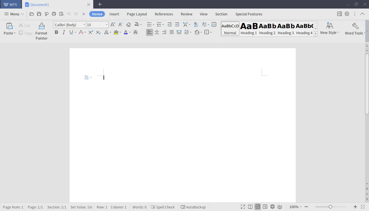 WPS Office interface