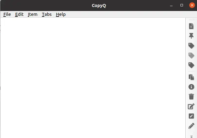 CopyQ default screen on Ubuntu