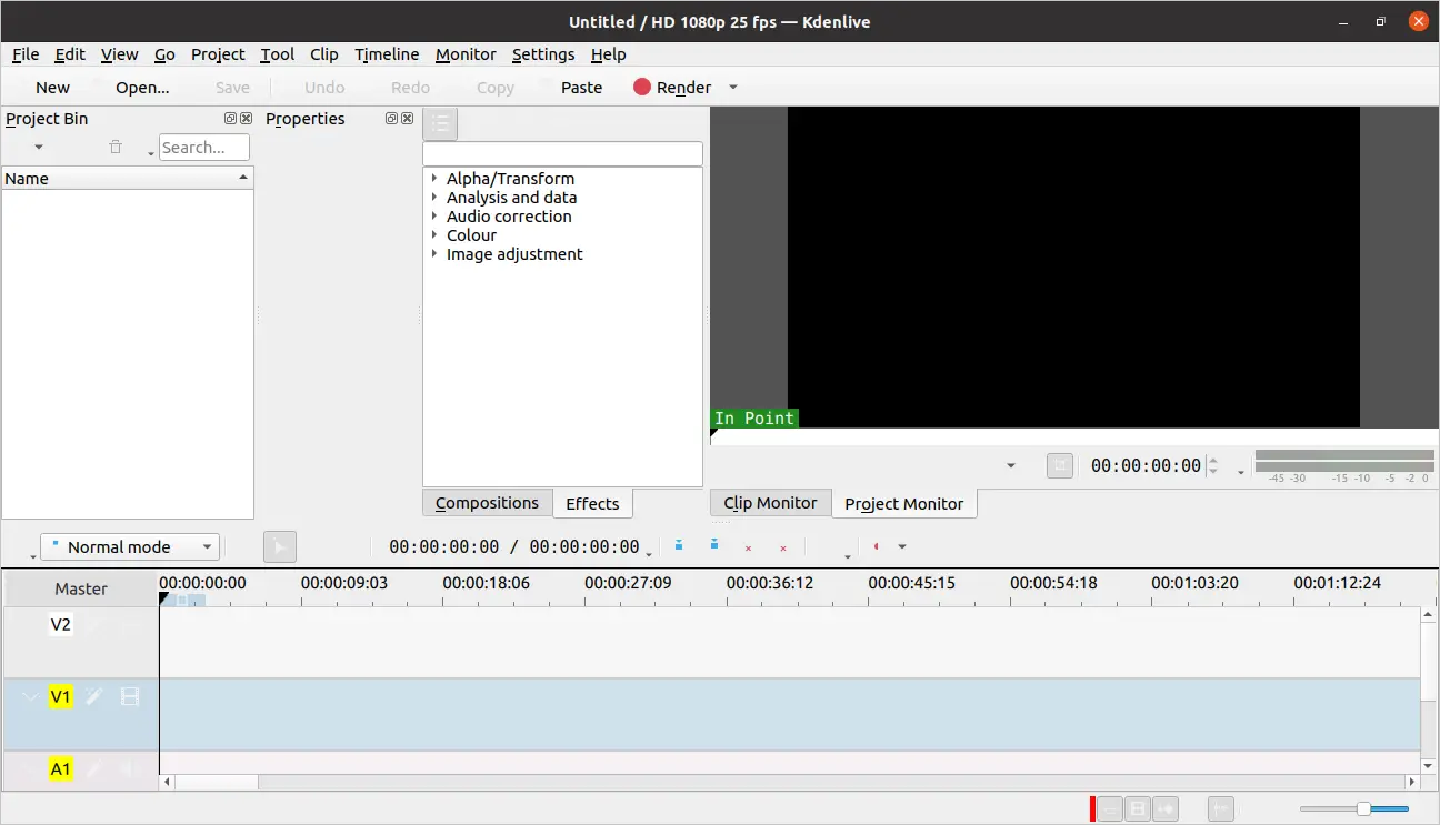 Kdenlive Video Editor on Ubuntu 20.04