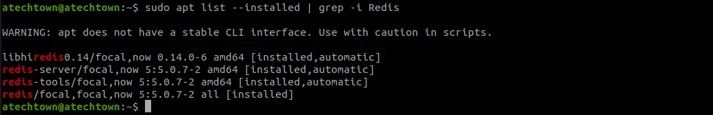 software list where redis used
