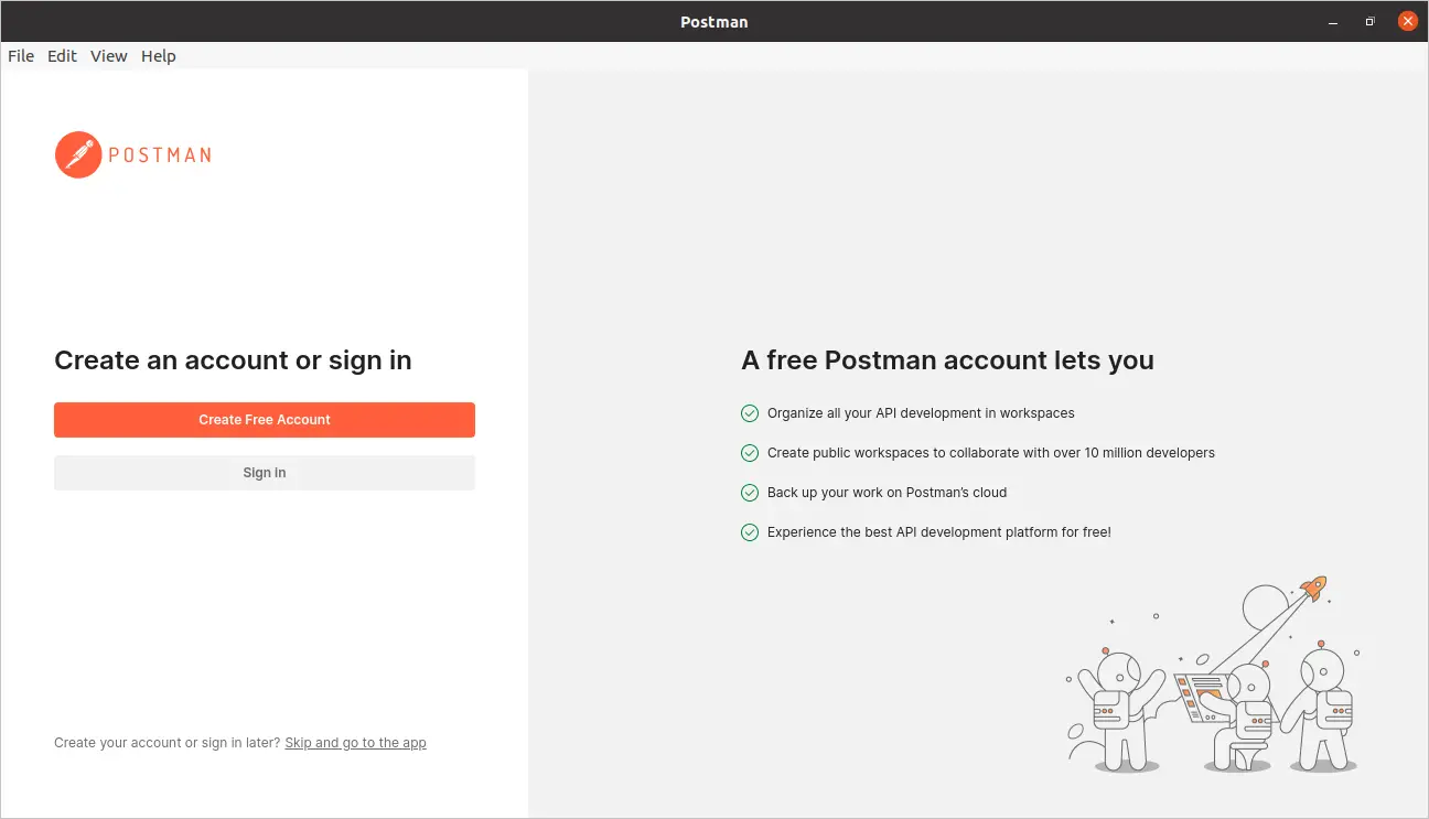 Sign in or Create Free Account with Postman