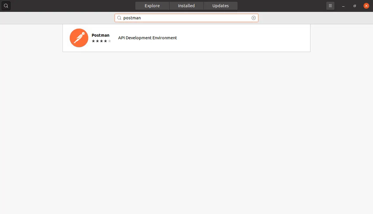 Searching Postman on the Ubuntu Software Center