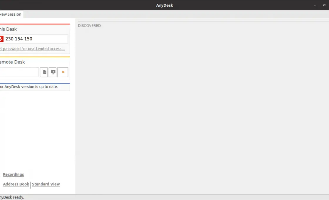 AnyDesk running on Ubuntu 20.04