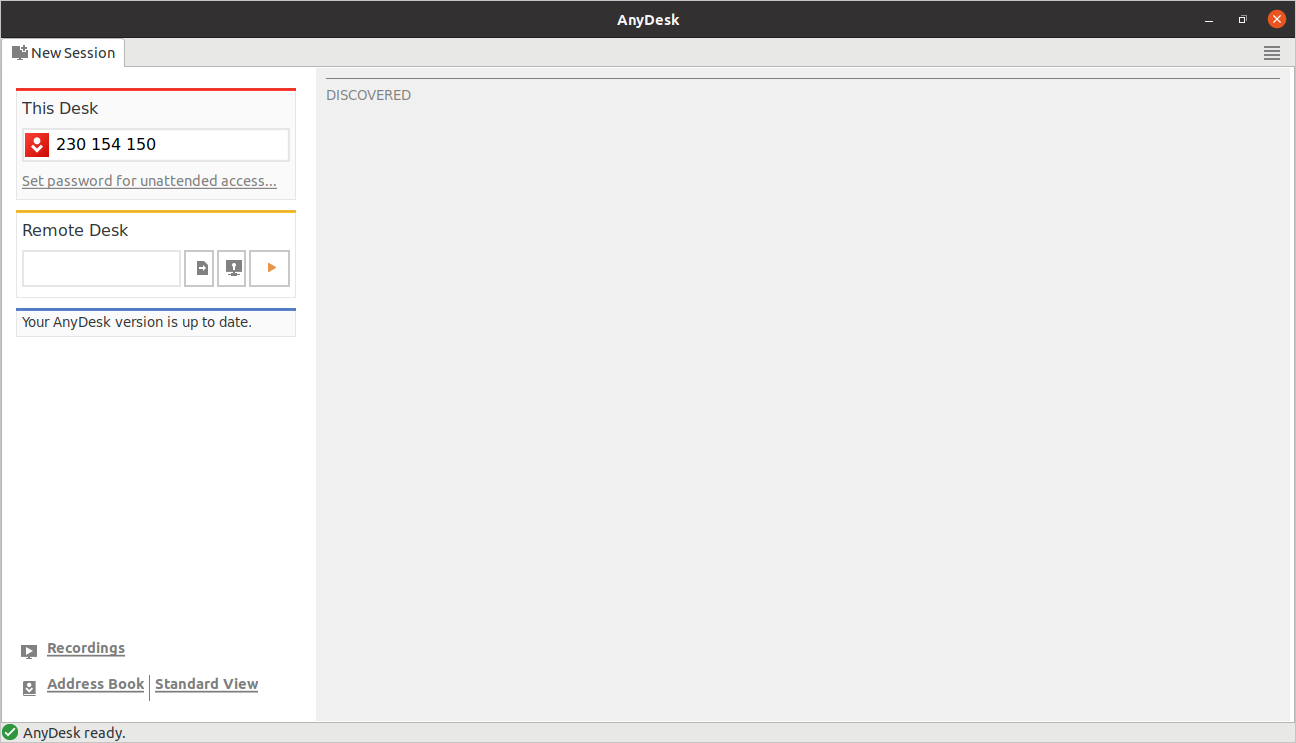 AnyDesk running on Ubuntu 20.04