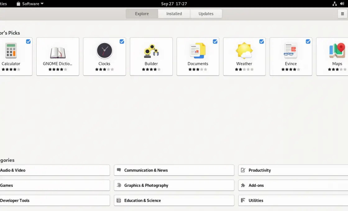 GNOME Software interface