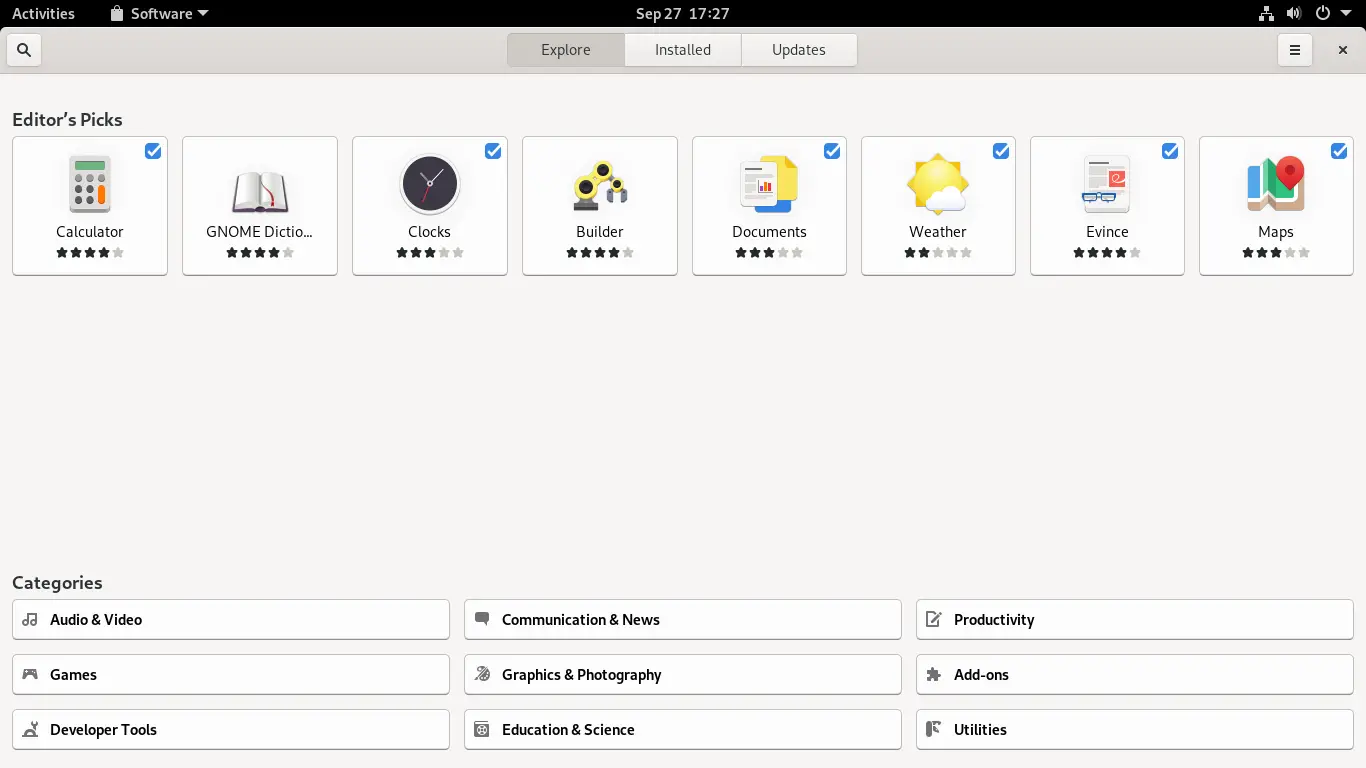 GNOME Software interface