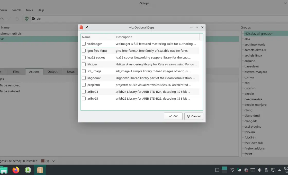 Install one package with Octopi