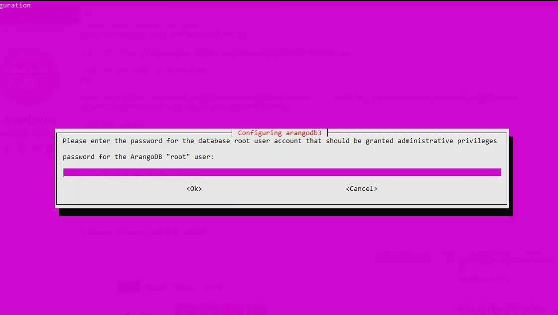 Set the root password for ArangoDB
