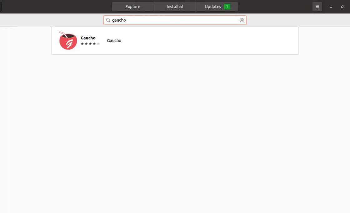 Searching Gaucho on the Ubuntu Software Center
