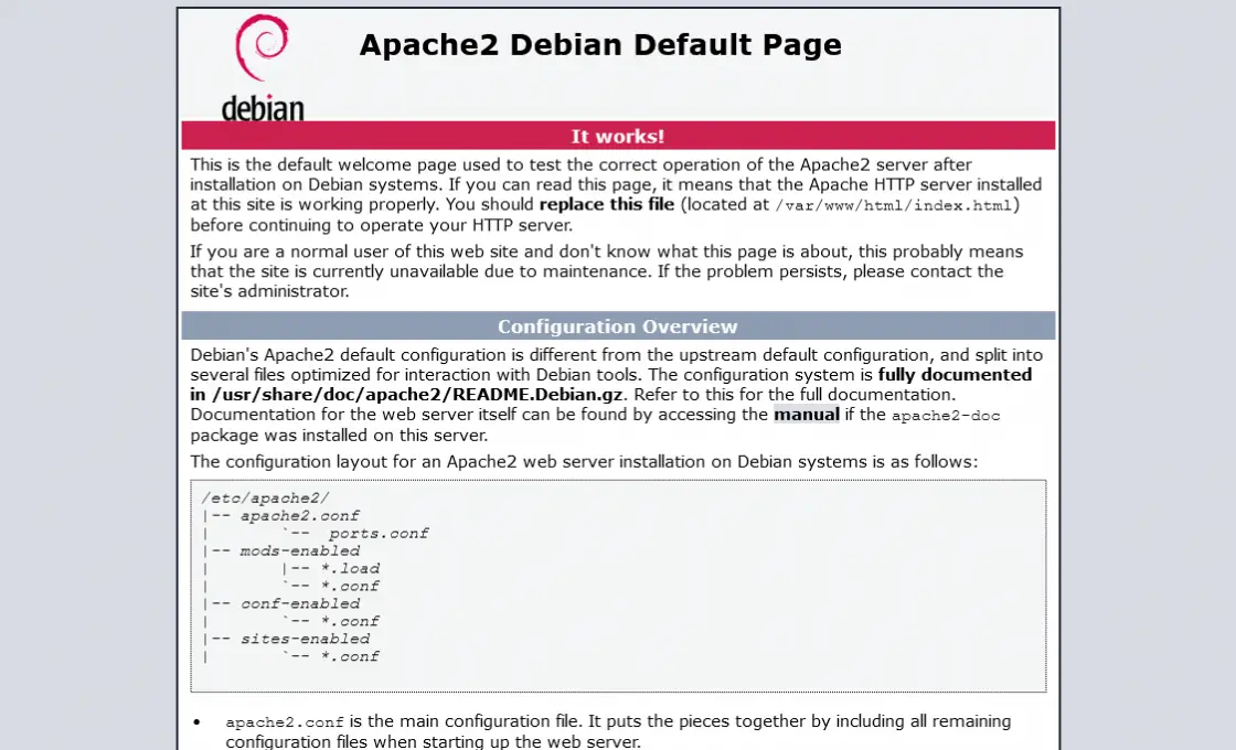 Apache default page