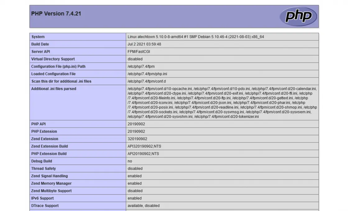 Nginx with PHP-FPM on Debian 11