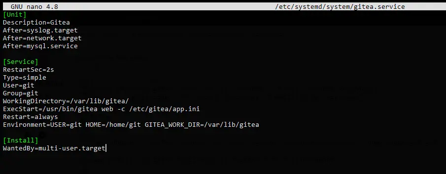 Creating the Gitea Server