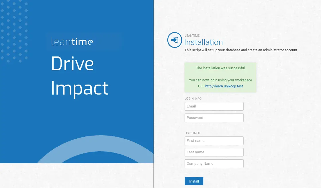 Creating the admin account