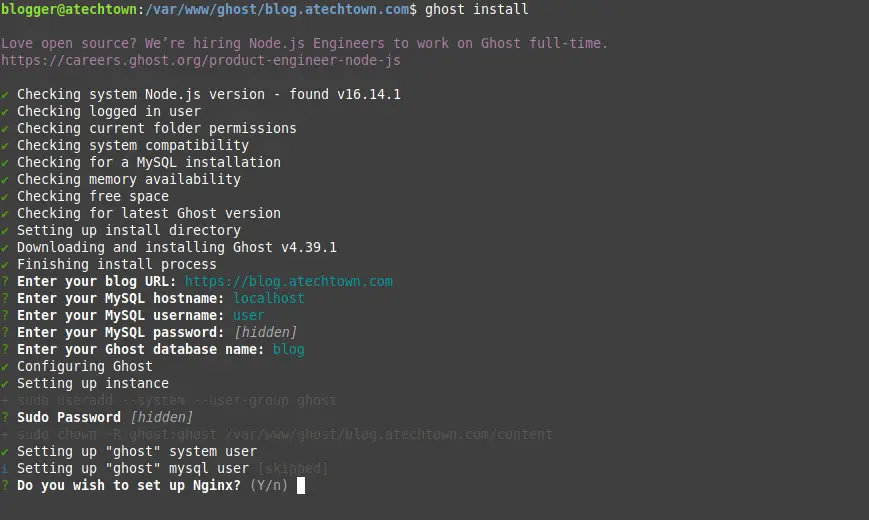 Install Ghost CMS on Ubuntu 20.04