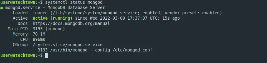 MongoDB service on Debian 11