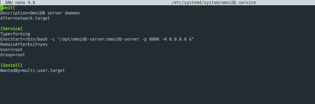 OmniDB service configuration file