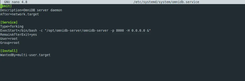 OmniDB service configuration file