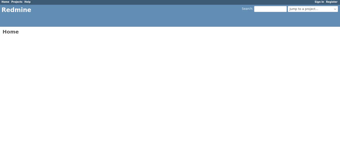 Redmine first screen