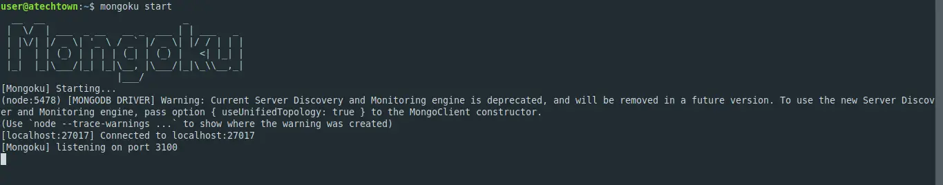 Starting Mongoku via Terminal