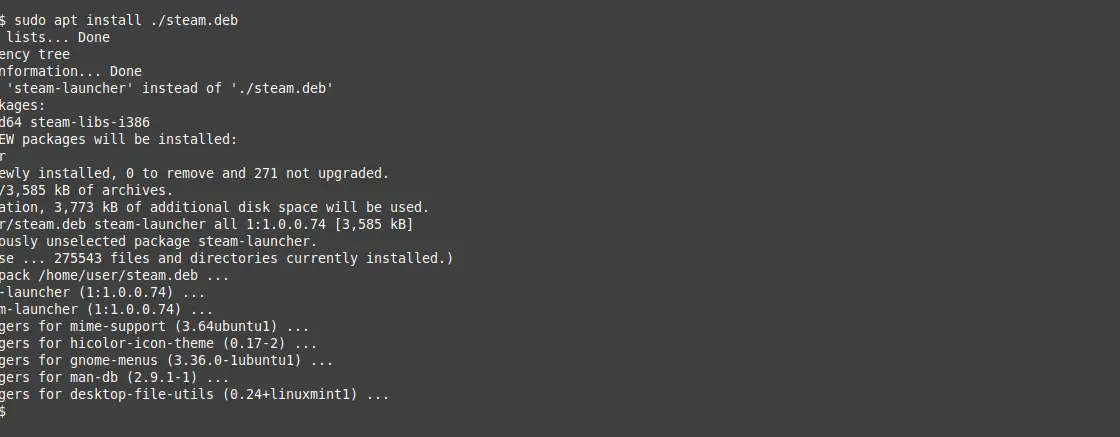 Download Steam on Linux Mint