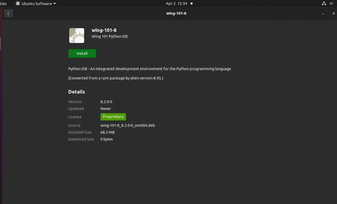 Install Wing Python IDE on Ubuntu 20.04