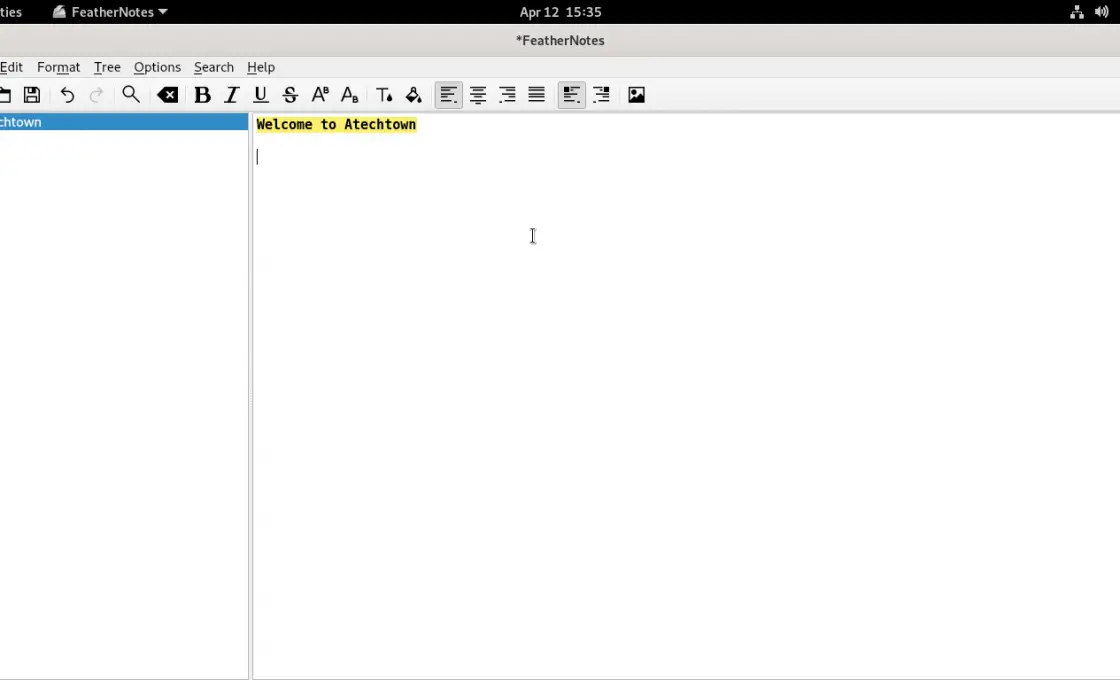 Creating notes with Feathernotes