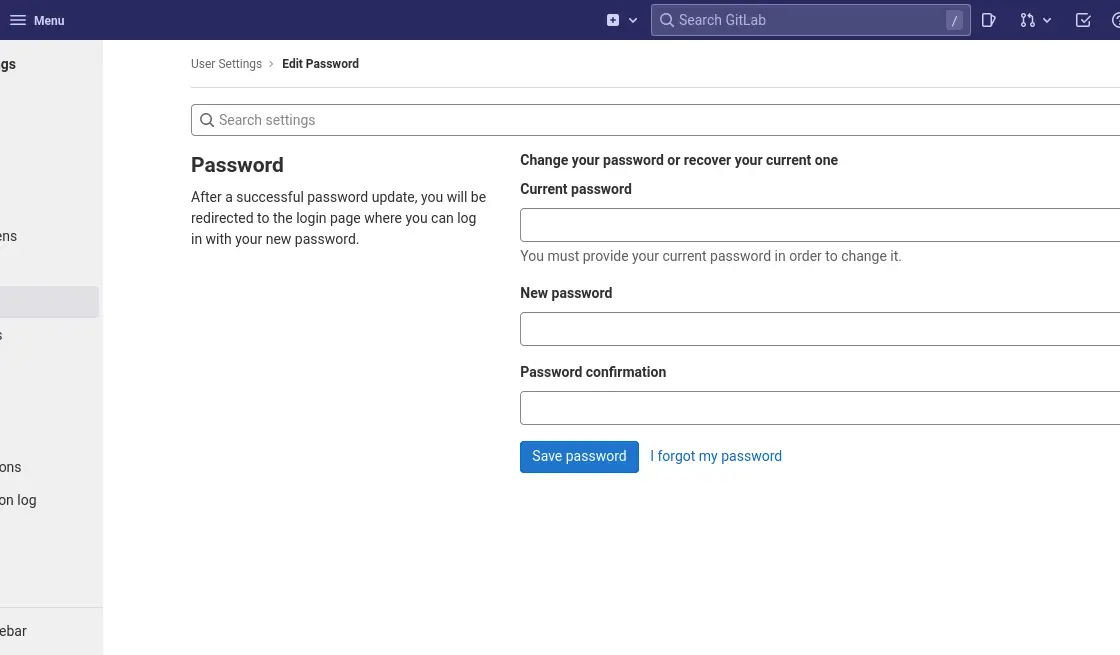 Changing the default password