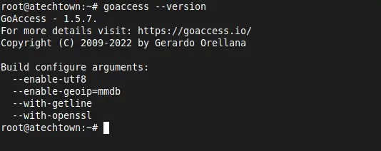 Check the goaccess version