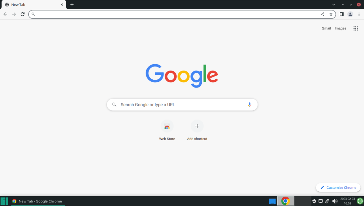 Google Chrome initial page