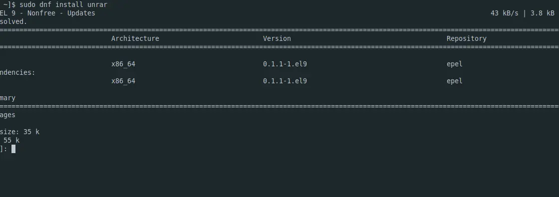 Install unrar on Fedora