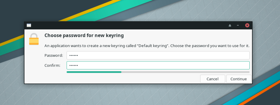 Define the keyring password