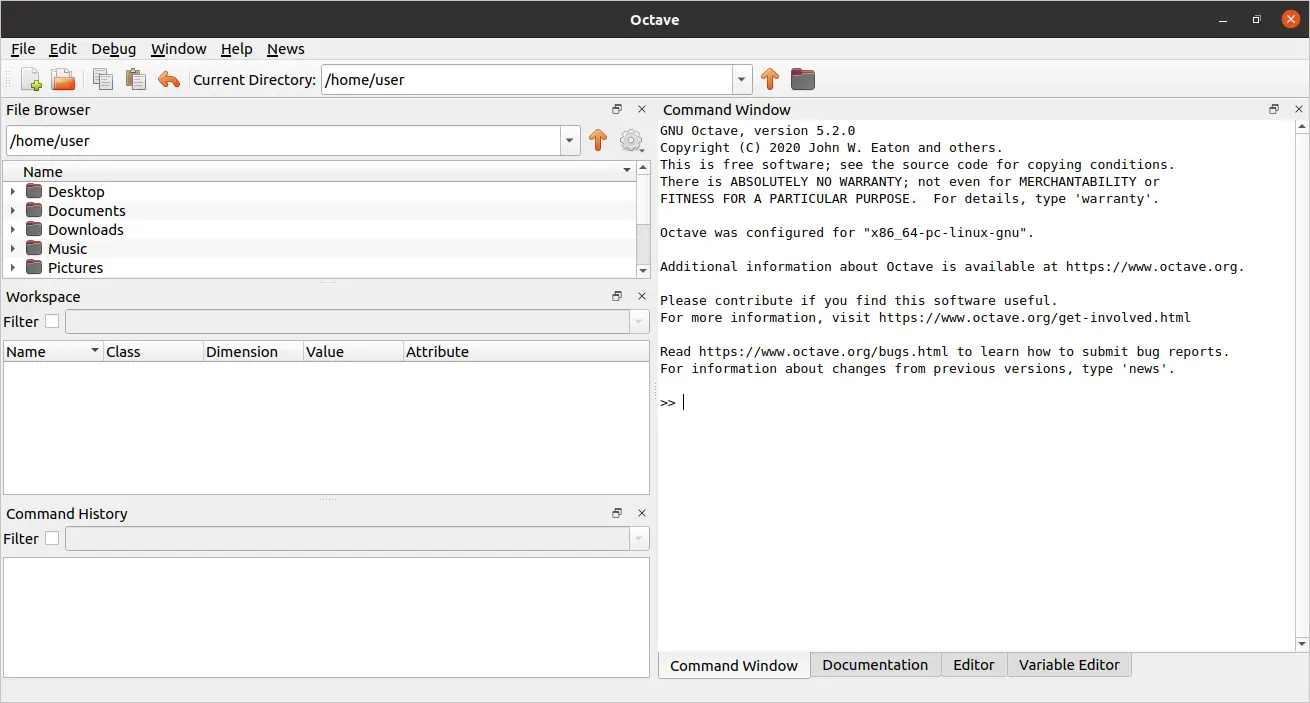 Using GNU Octave on Ubuntu 20.04