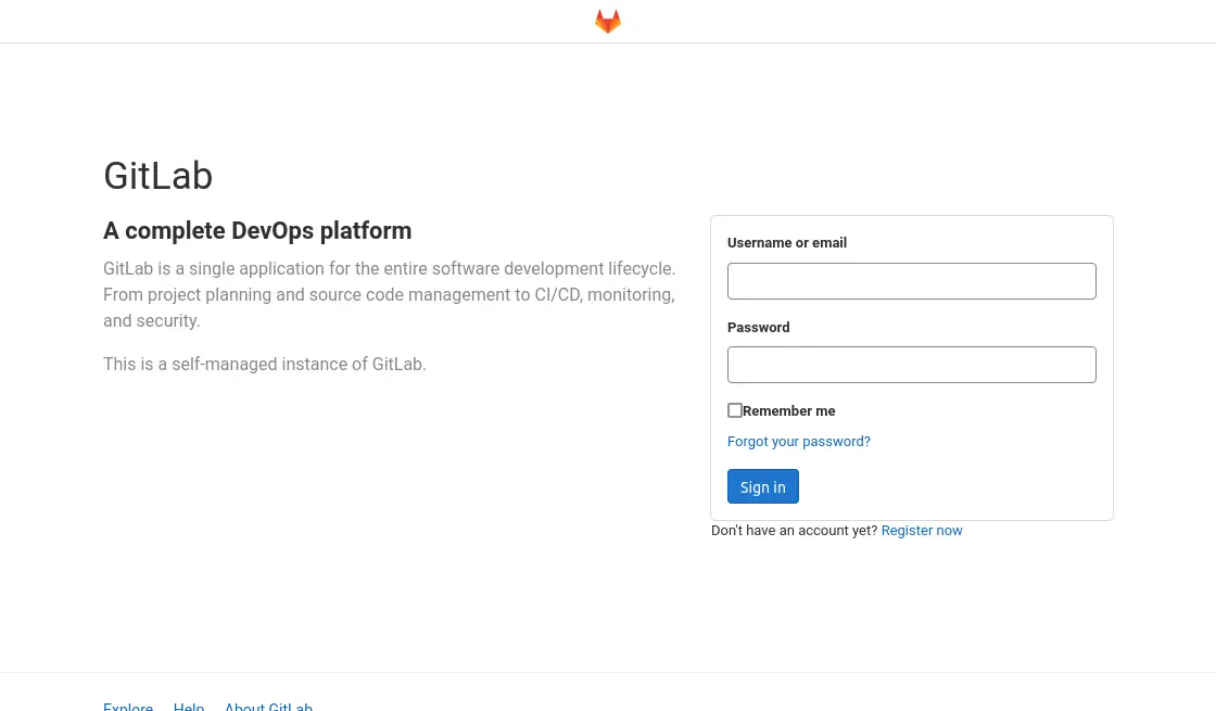 login page