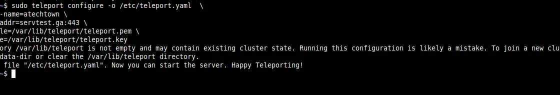 Configuring Teleport before using it