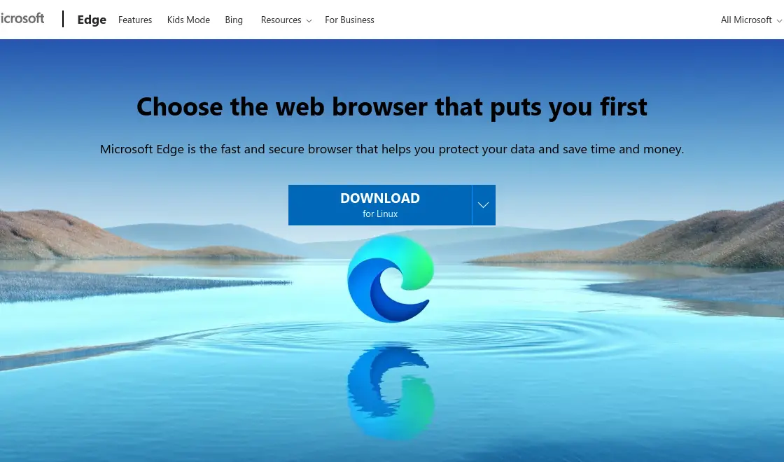 Microsoft Edge download Page