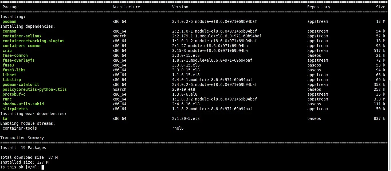 Install Podman on Rocky Linux 8 / Alma Linux 8