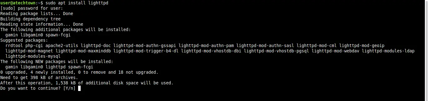 Install Lighttpd on Linux Mint