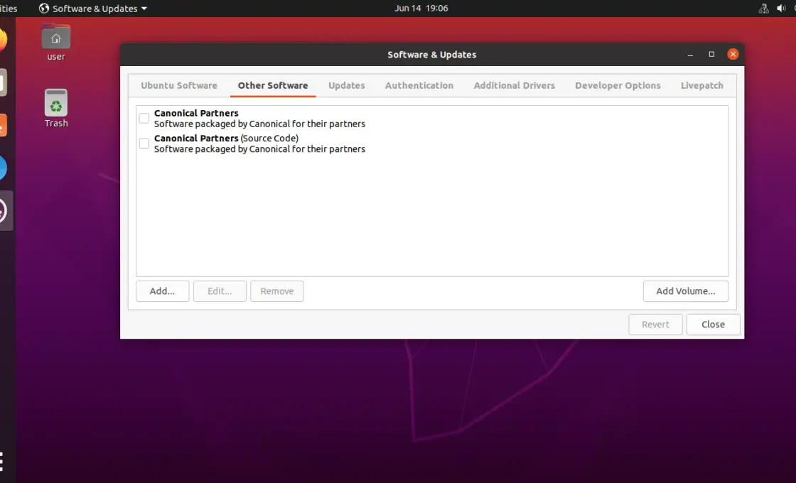 Removing PPA using the GNOME desktop