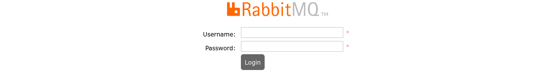 RabbitMQ login screen