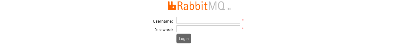 RabbitMQ login screen