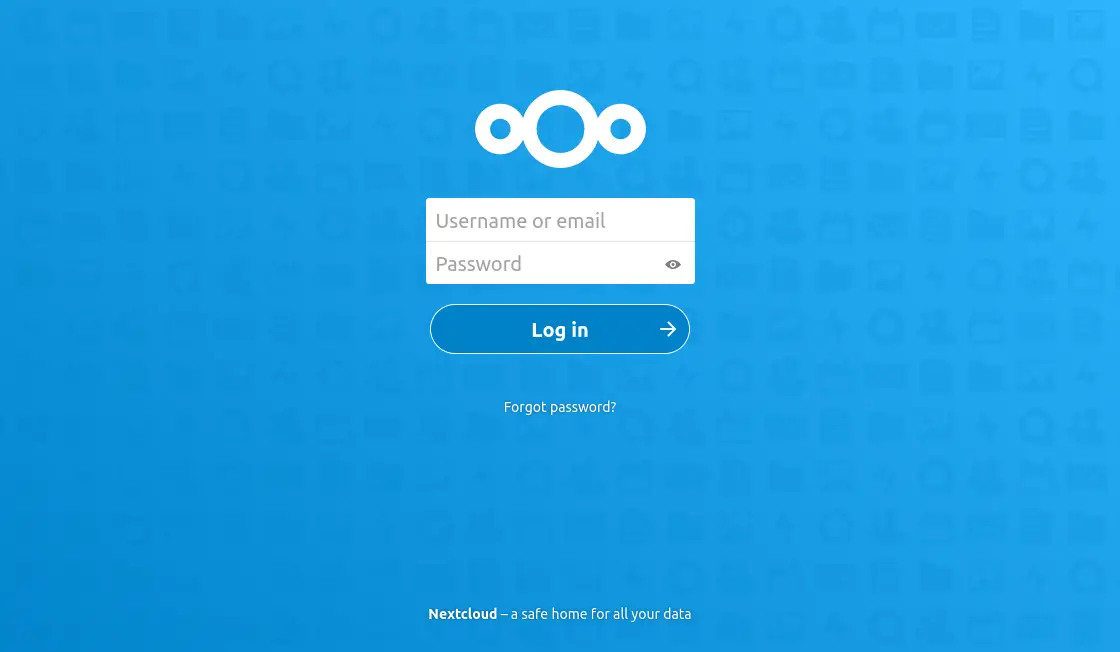 Login screen