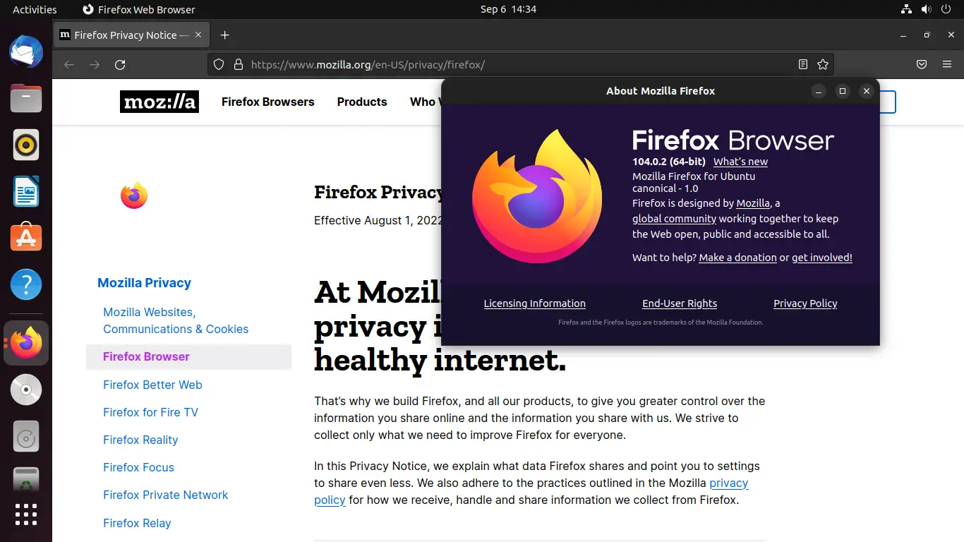 Firefox in Ubuntu 22.04 using the DEB package