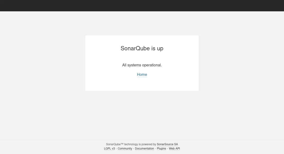 SonarQube web interface