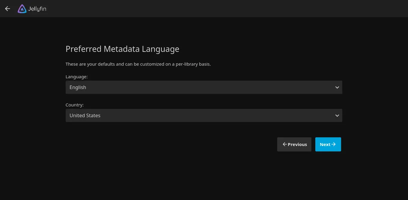 Select the metadata language