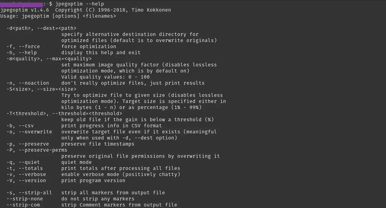 JPEG Image Optimization / Compress Command Help