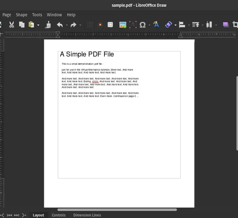 Edit PDF files using Libreoffice Draw