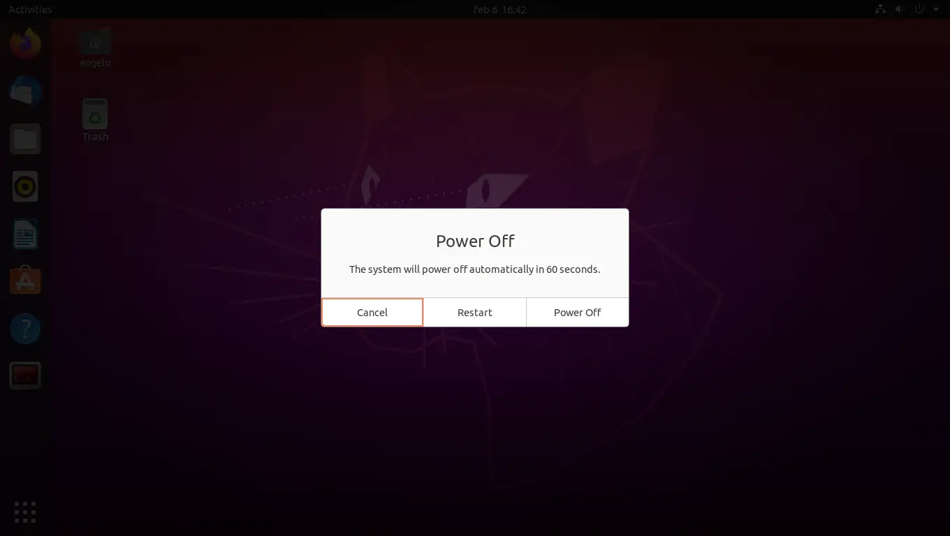 Power Off Ubuntu using the graphical interface