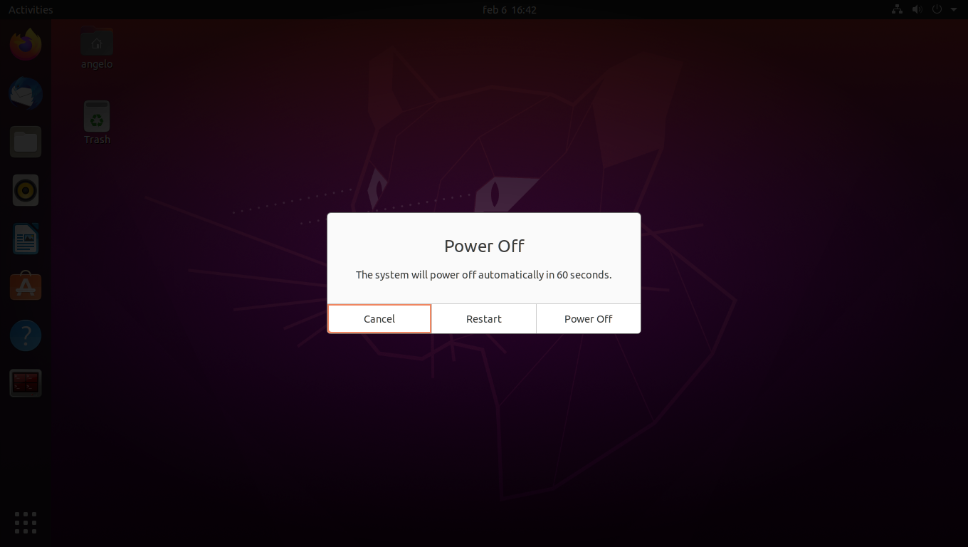 Power Off Ubuntu using the graphical interface