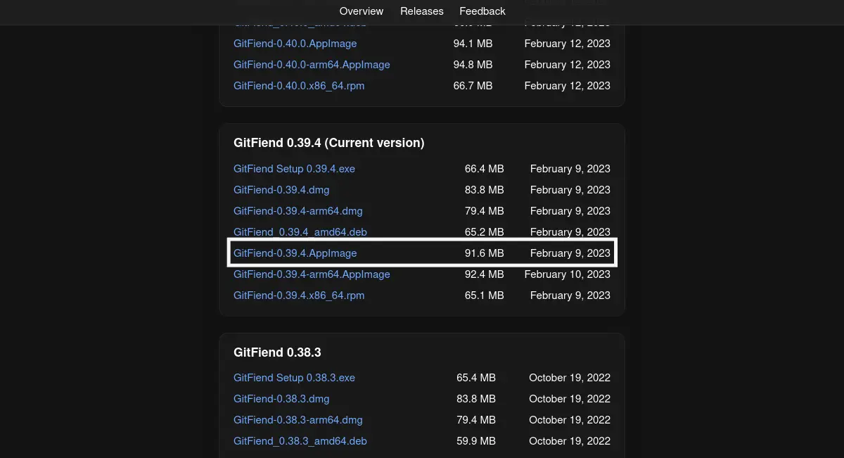 Download GitFiend AppImage format